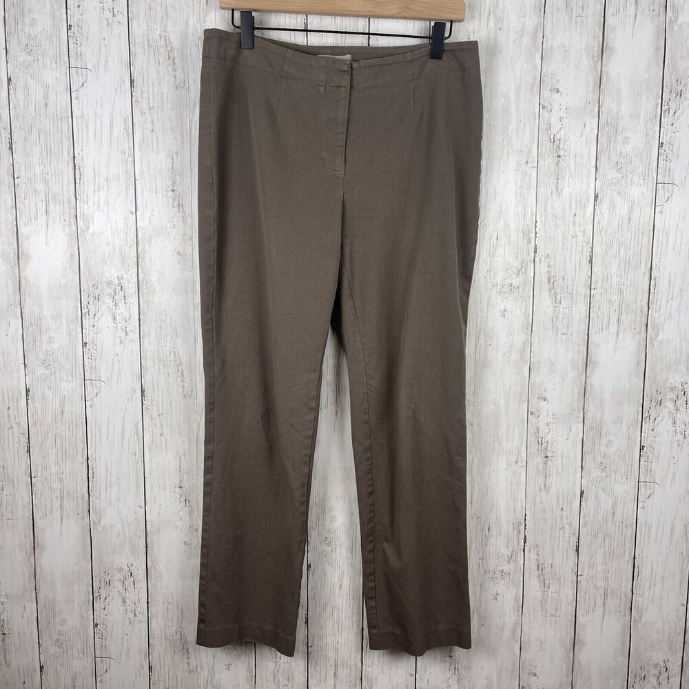 Chicos Pants Women 1 US M Tan Brown Casual Everyday Stretchy Minimalist Preppy